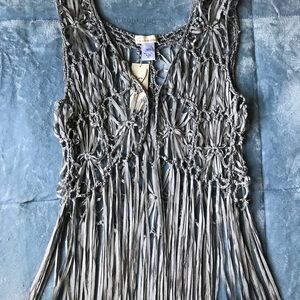 Collectioneighteen - Grey Vest or Cover Up. Elegant and  Hippie Boho.